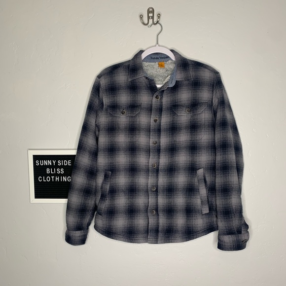 Tailor Vintage Other - Tailor Vintage Plaid Flannel Shirt Jacket with Plush Sherpa Lining Size Small
